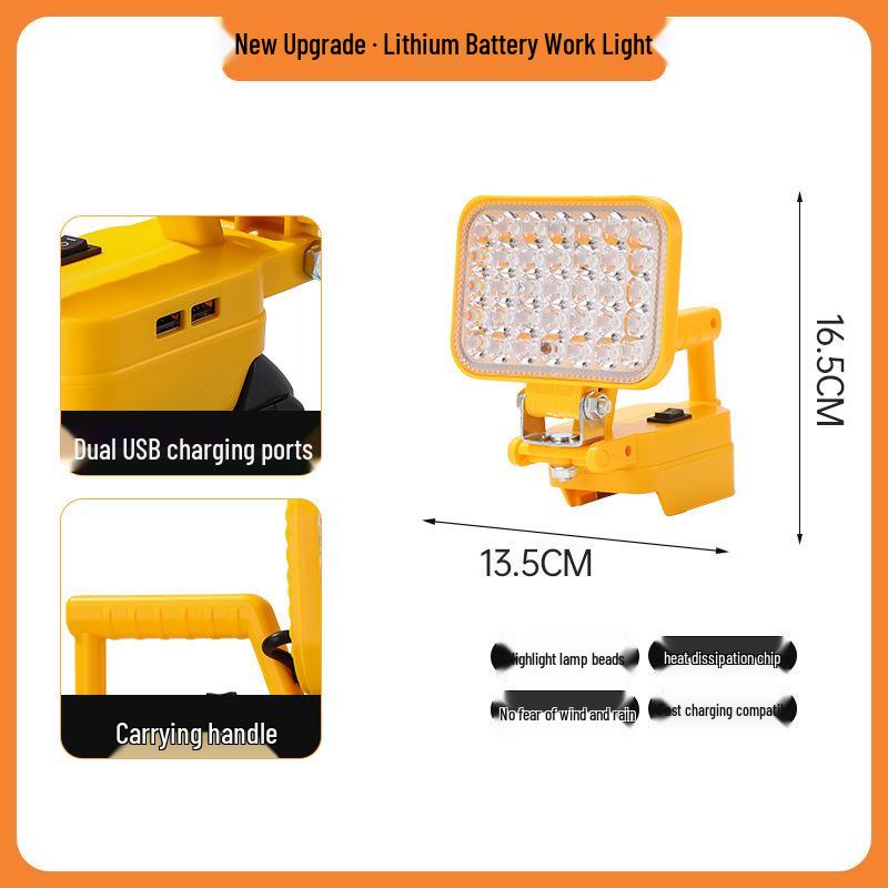 Portable Emergency Lithium Battery Floodlight for Camping, Construction, and Car Repairs