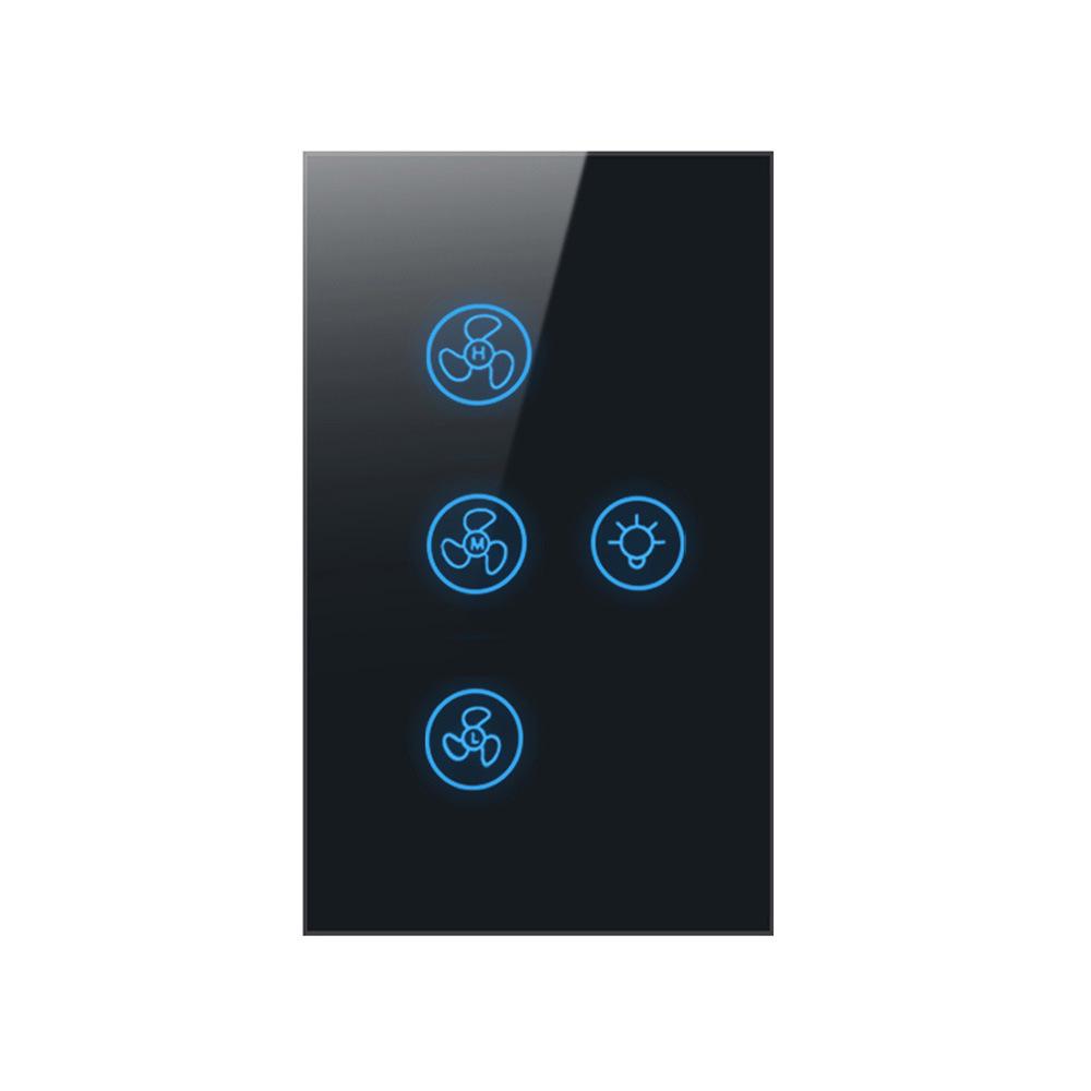 US Graffiti WiFi Touch Fan Light Switch with Timer & Voice Control