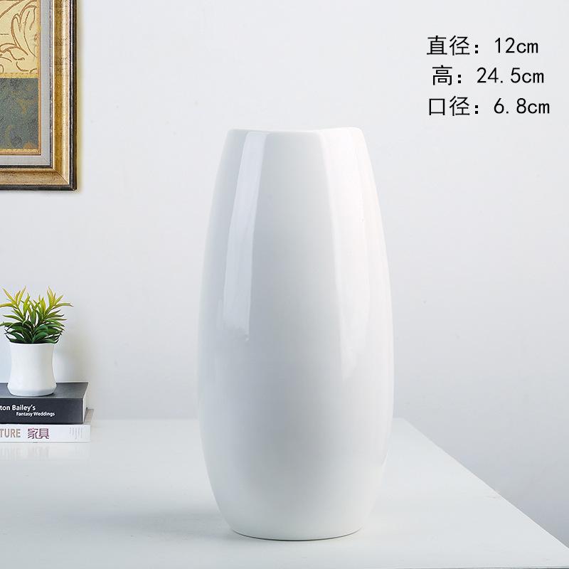New Modern Ceramic Vase Nordic Home Decoration Pure White Cyan Table Vase Dry Flower Arrangement Creative Living Room Decor