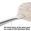 9" Round 304 Stainless Steel Pizza Peel with 56" Detachable Long Handle and Holes, High-Temperature Resistant, for Peeling Homemade Pizza Bread