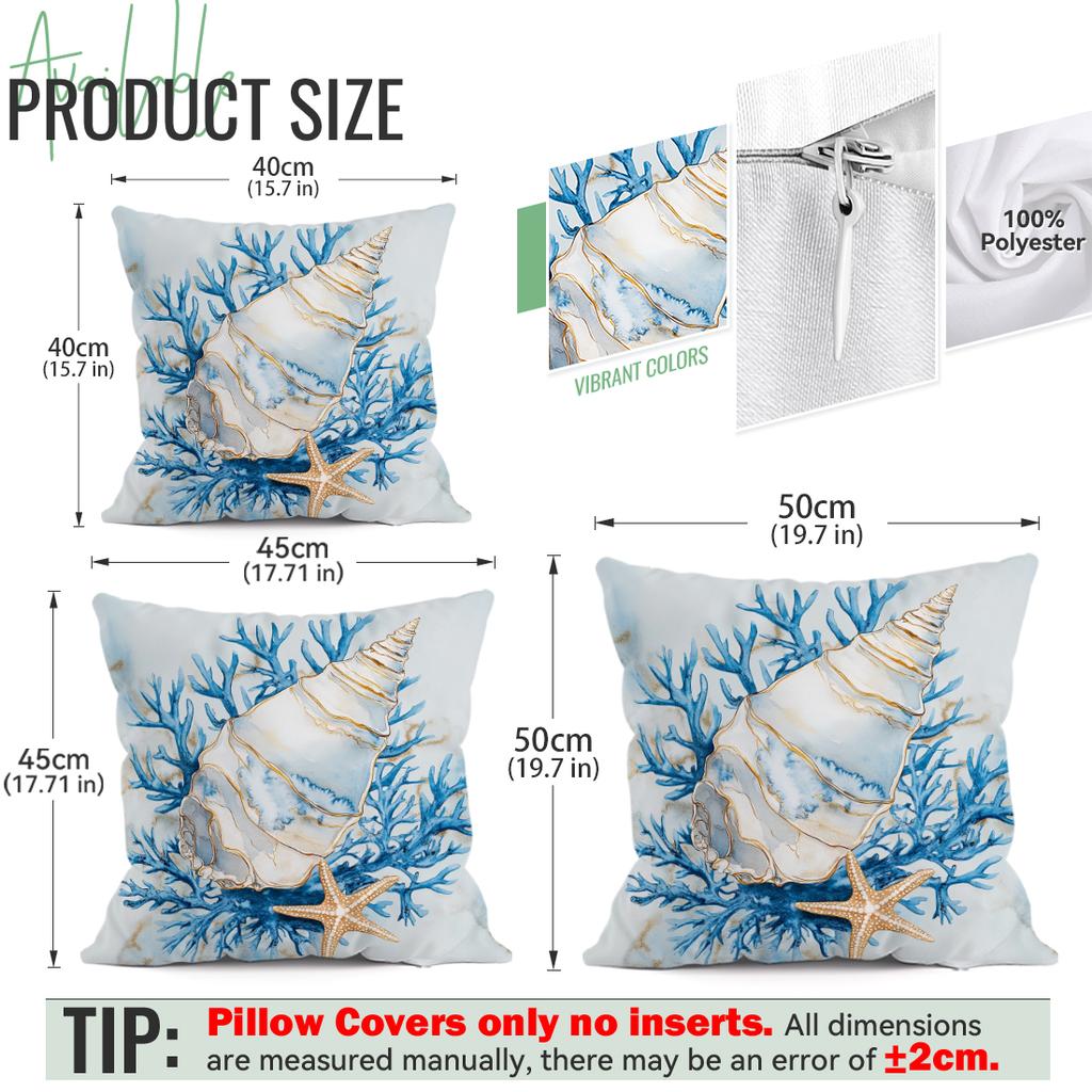 Shell Like Organisms Pillowcase Printed Polyester 40/45/50cm Throw Pillowcover Decorative Sofa Cushion Pillowslip Home Decor