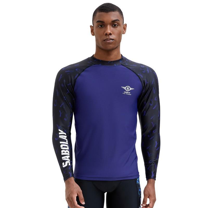 Mens Quick-Dry Rash Guard Set Long Sleeve Top Pants UV Protection Swimwear Surfing Snorkeling Water Sports L
