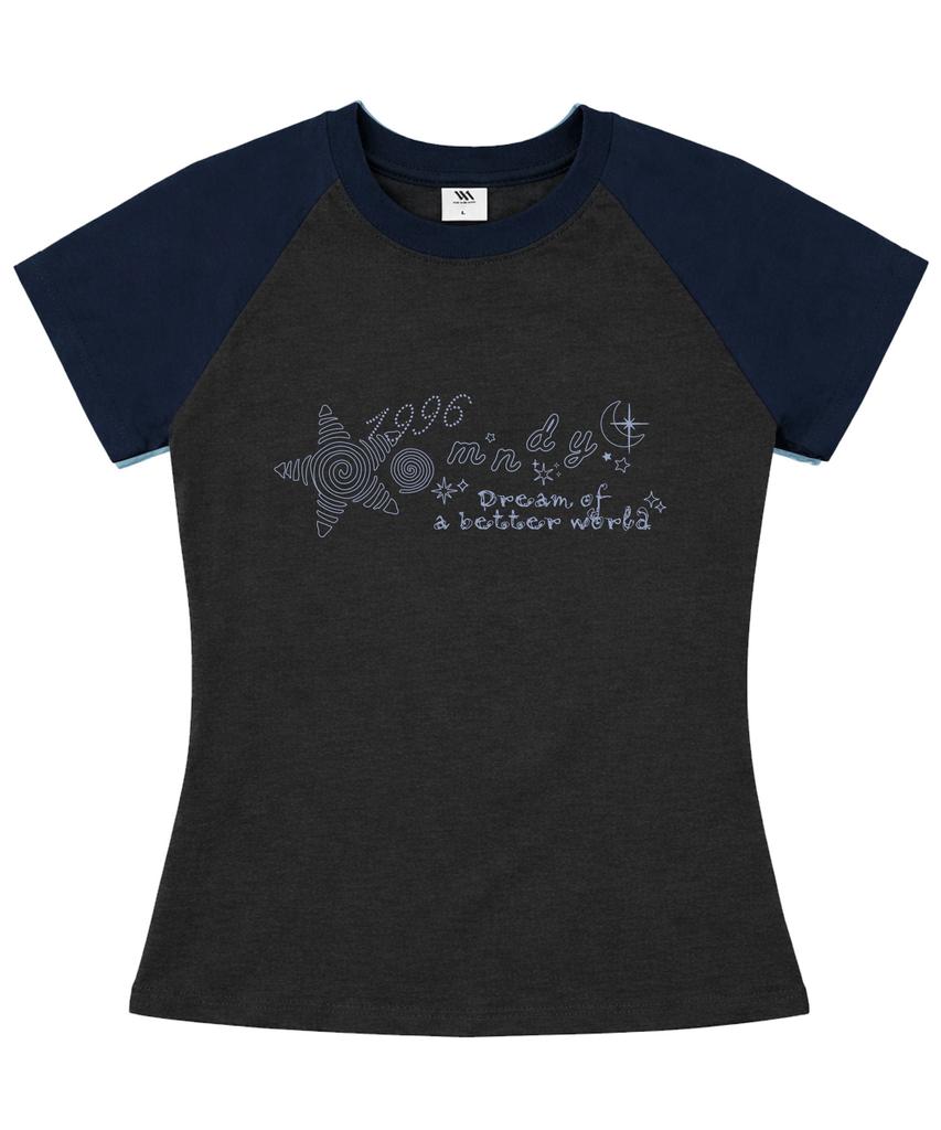 MILLION DAY Dream World Raglan Slim Fit Short Sleeve T-Shirt