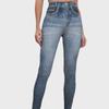 Vintage High-Elastic Faux Denim Yoga Pants for Women