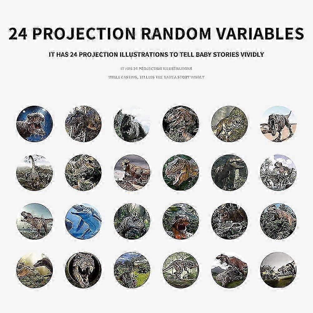 Kids Projection Flashlight 24 Patterns Children Cartoon Dinosaur Flashlight Dinosaur Pattern Projector Flashlight Birthday Gift