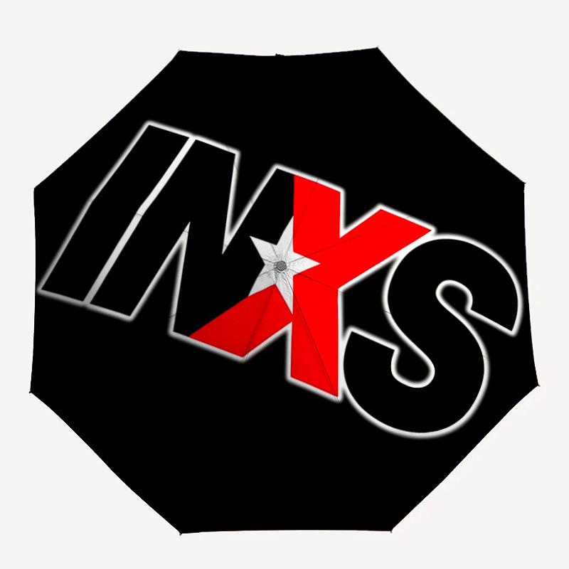 

1pc INXS, Music Band Logo Auto Open/close Umbrella, Portable Travel Umbrella, Everyday Use - Outdoor Accessory, Artistic Pattern, Compact Design, Fash