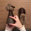 Women's Fur Integrated Thick Bottom Heightening Winter Lightweight Warm Snow Boots Non-slip Wear-resistant Casual Sneakers Mid-calf Cotton Boots
