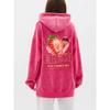 Fashion Womans Washed Hoodie Fresh Strawberriy Printed Streetwears Warm Cotton Oversize Pullovers Couple Clothes