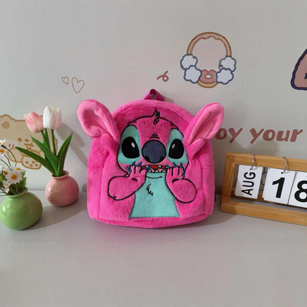Cute Stitch Plush Backpack for Kids - Children's Storage Bag & Toy Carrier