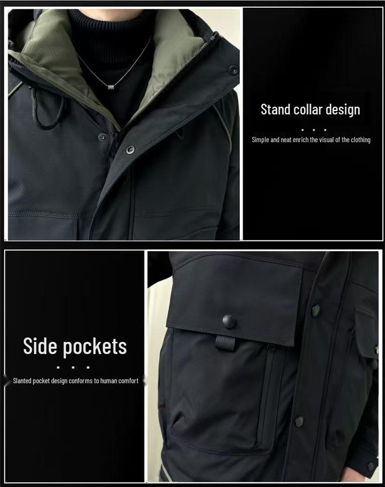 Men's 2025 Winter Hooded Windbreaker Coat