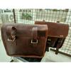 Echtes Vintage Ziegenleder COMBO Motorrad 3 Satteltaschen Packtaschen Vordergabel