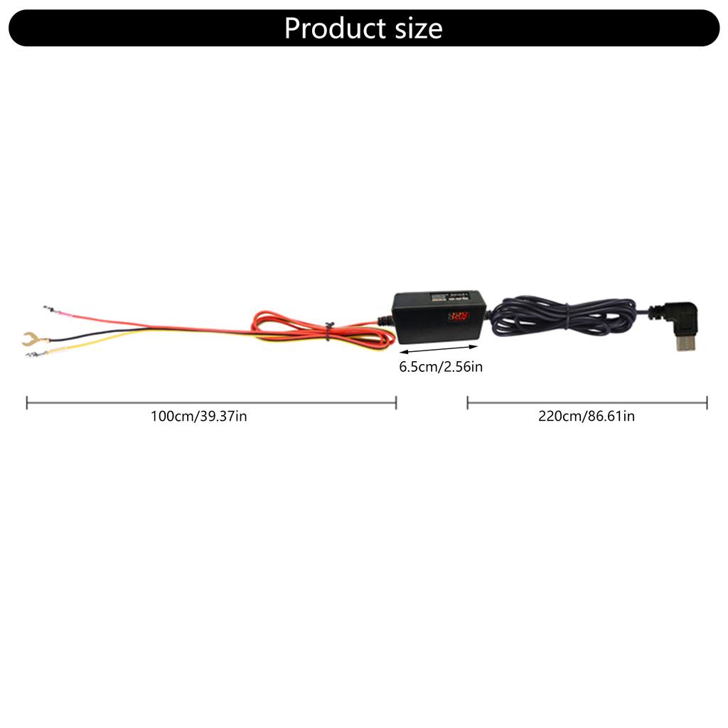 Vehicle Power Adapter Kit with Undervoltage Protection Automotive Hardwire Easy to Use for Seamless Dashboard Cams Operation