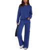 Women's 2 Piece Short Sleeve Sweatshirt Pants Set With Pockets Casual Sportswear