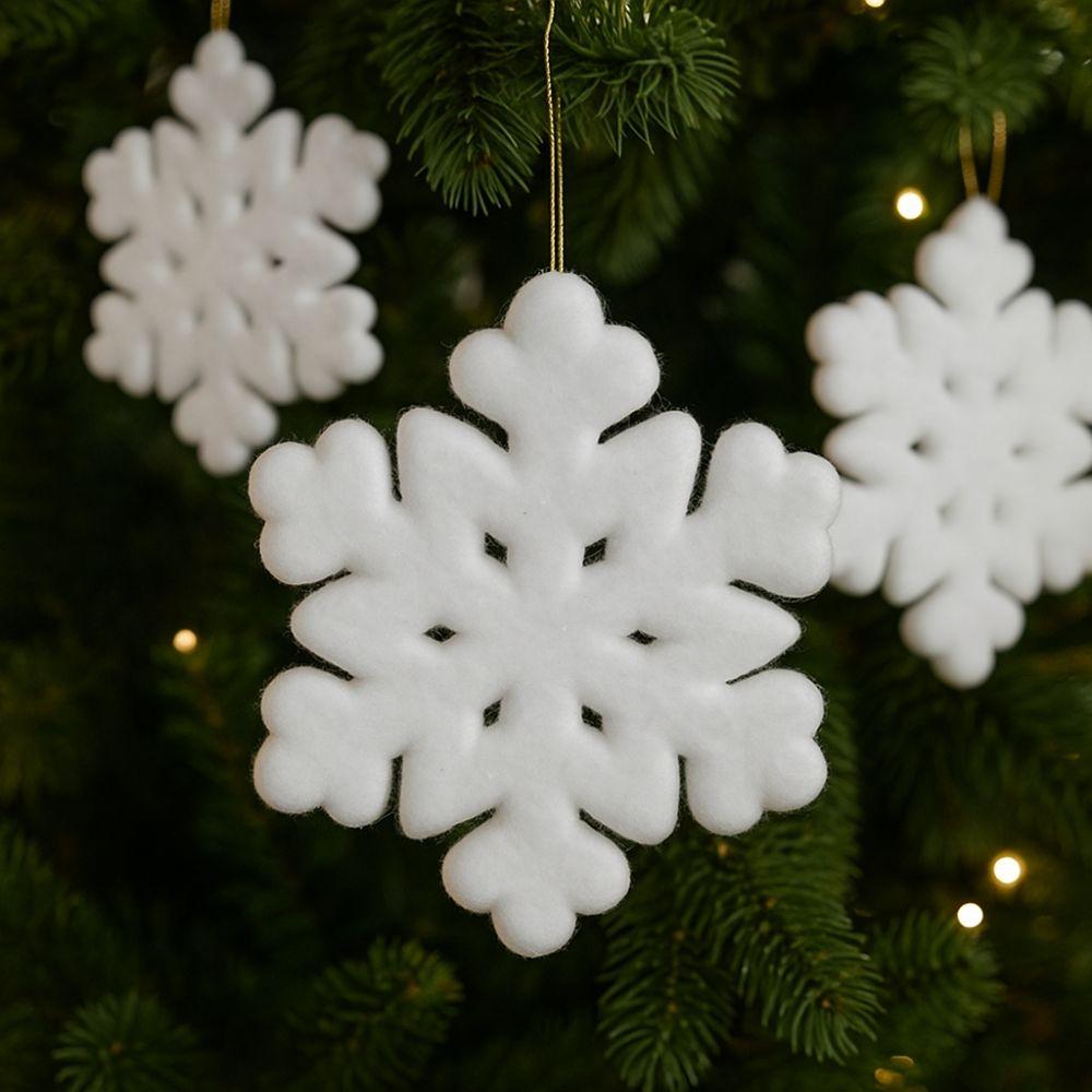 Flocking Plush Hanging Snowflake Simulation Artificial Christmas Snowflake  Festive Scene