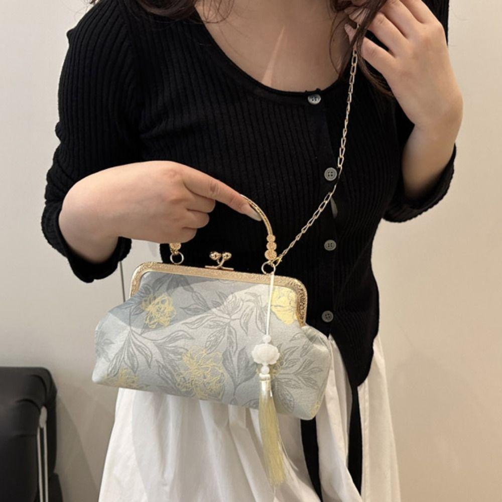 Cheongsam Accessories Chinese Style Handbag Flower Pattern Ladies Shell Bag Women