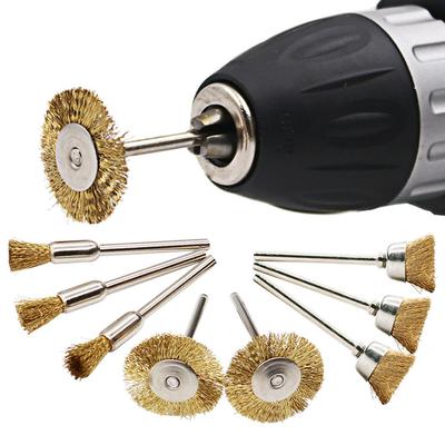 Wire Wheel Brush 6mm Shank Copper Plating Stainless Steel Wire Wheel Brush Grinder Rotary Tool