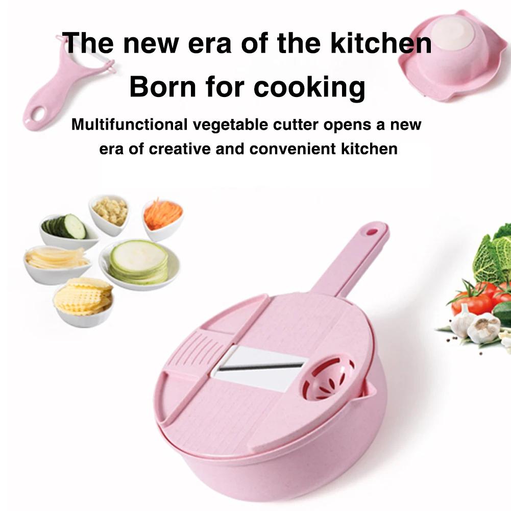 Multifunktionell grönsakshackare, Manuell rivjärn för morötter, potatis och grönsaker, Köksredskap för bekväm matpr