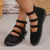 Fashion Spring New Flat Shoes for Women Round Head Shallow Mouth Suede Metal Buckle Soft Sole Anti-slip Wear-resistant Single Shoes