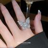 Accessible Luxury Butterfly Open-End Trendy Index Finger Ring Jewelry Zircon