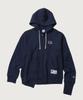 X Undercover Reverse Weave Structured Zip-Up Hoodie Dark Navy