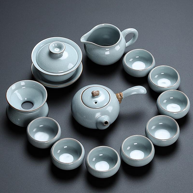 Lainuo Ru Kiln 12-Piece Side Handle Tea Set