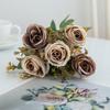 Embroidered Ball Simulation Flower Bundle Design Artificial Flower Lifelike Silk Rose  Party Decor