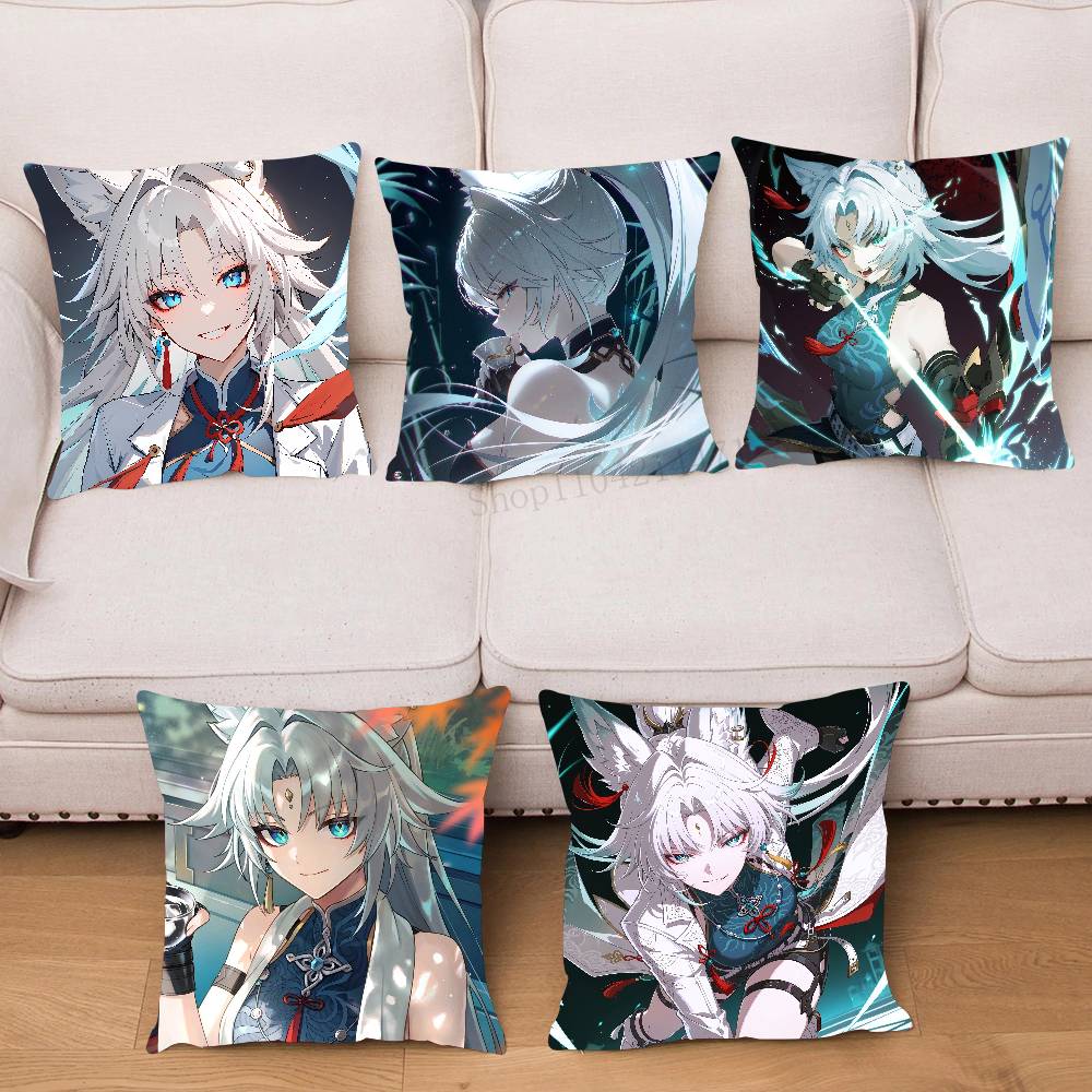 Feixiao Anime Game Honkai Star Rail Pillow Case Fashion Square Pillowcase Bedroom Sofa Room Ins Decoration Leisure