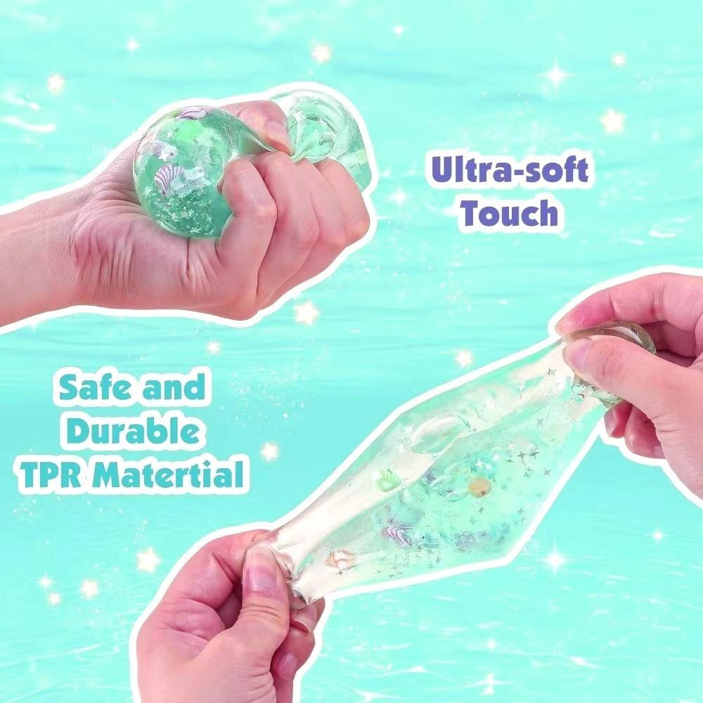 Transparent Ocean Squishy Balls Ice Cube Squishy Toy Children Autism Sensory Toys Boys Girls