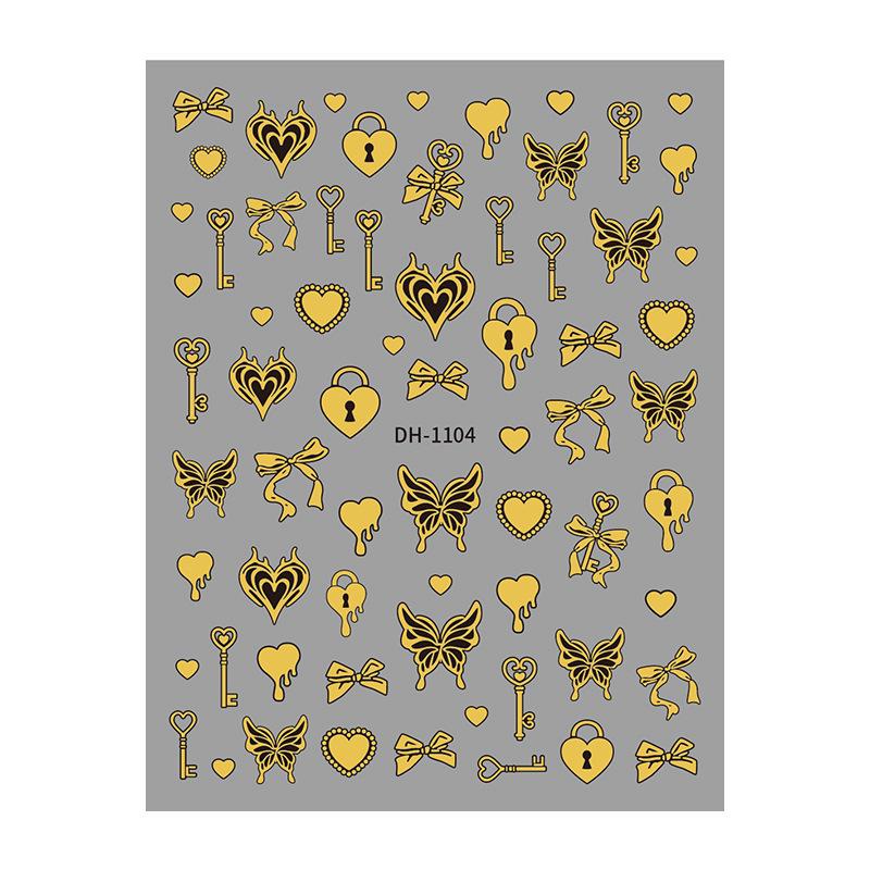 Redanco 3D Dark Style Heart & Butterfly Nail Art Stickers DH-1104 Model 1