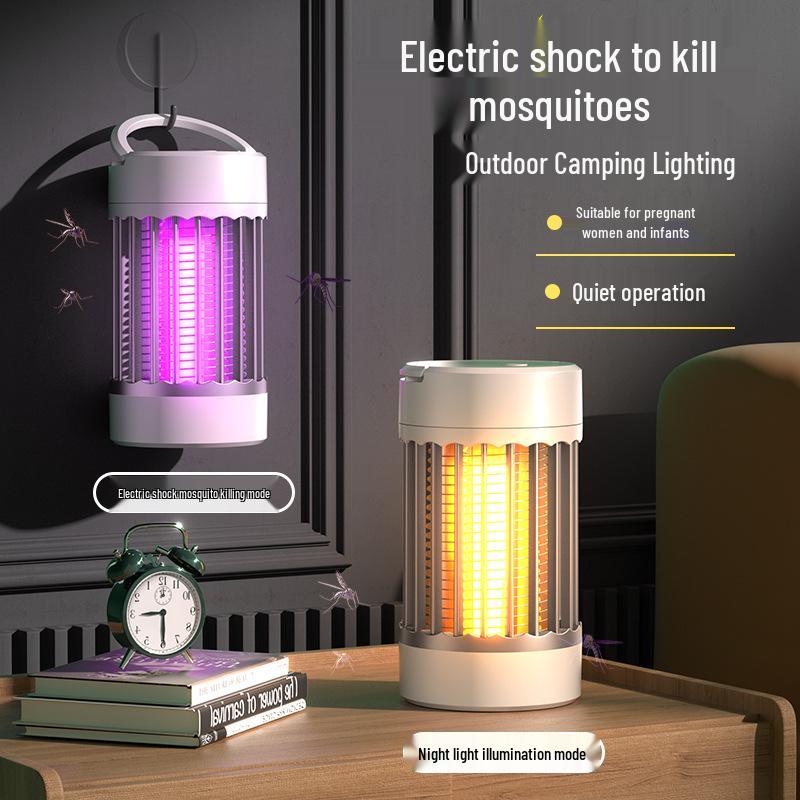 USB Mosquito Killer Lamp: Indoor/Outdoor Electric Shock with Purple Light Photocatalyst Mosquito Repellent and Night Light.