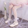 Girls Fishnet Socks Scissors Bow Decoration Sweet Cute Slim Fit Exquisite Sheer Mesh Socks Elastic Breathable All-Match Fashion