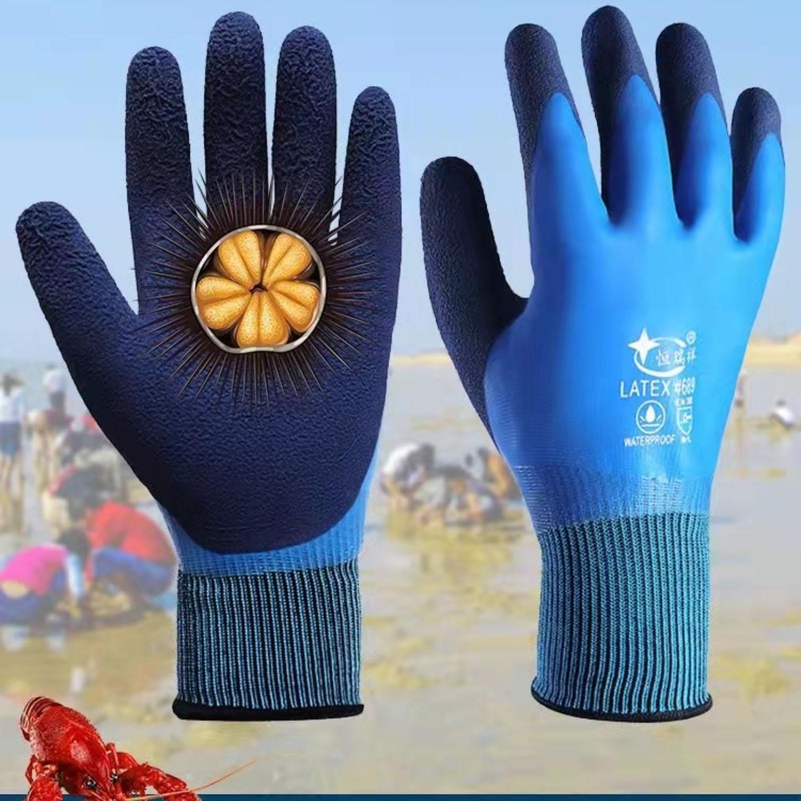 

Winter Thick And Velvet And Cold Resistant Labor Gloves Keep Warm, Warm, And Wear-resistant синій