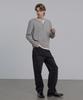 DECOROSO Easy Layered Henley Neck Long Sleeve T-Shirt [Gray]