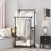 Coat Rack Movable Double Clothes Shelf Simple Rod Clothes Floor-Standing Bedroom Telescopic Floor Hangers Storage Coat Rack