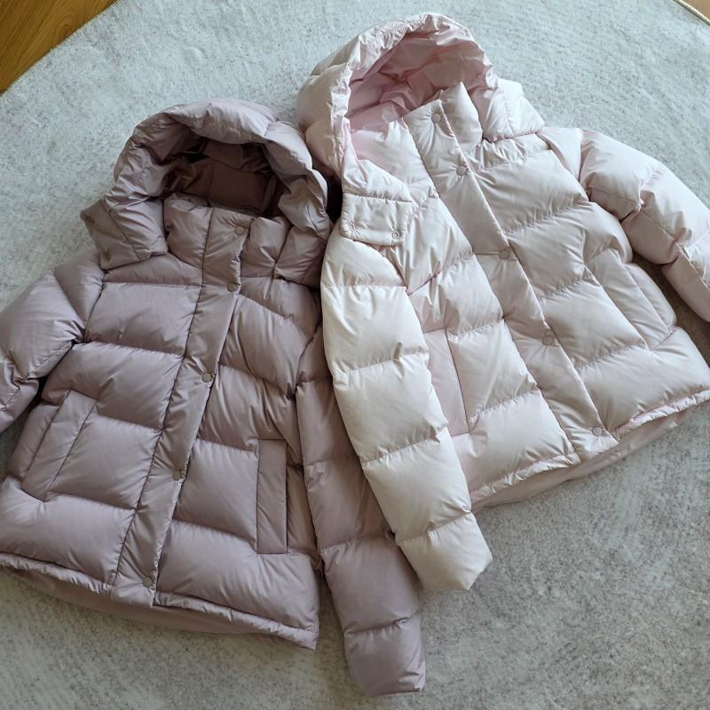 Womens Short Puffer Jacket With Hood 90% White Duck Down Warm Winter Coat Casual Daily Outdoor Wear