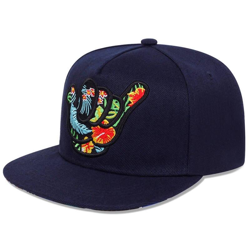 

Unisex Colorful Fingers Embroidery Hip-hop Hats Outdoor Adjustable Casual Baseball Caps Sunscreen Hat тёмно-синий