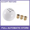 Single Manual 4 Speed Gear Shift Knob Universal White with Adapter Universal