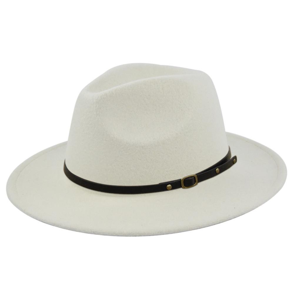 Retro Plush Jazz Multi Color Flat Big Brimmed Hat With Fashionable Personality