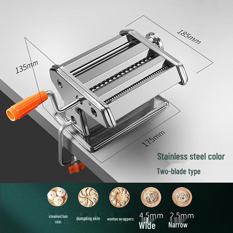 Stainless Steel Hand-Crank Manual Noodle & Pasta Maker