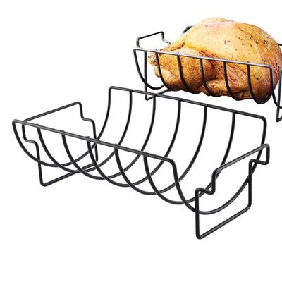 BBQ Rib Holder Metal Lamb Rib Grilling Stand Nonstick Chicken Rack BBQ Grill Accessories For Garden Barbeque Parties Family