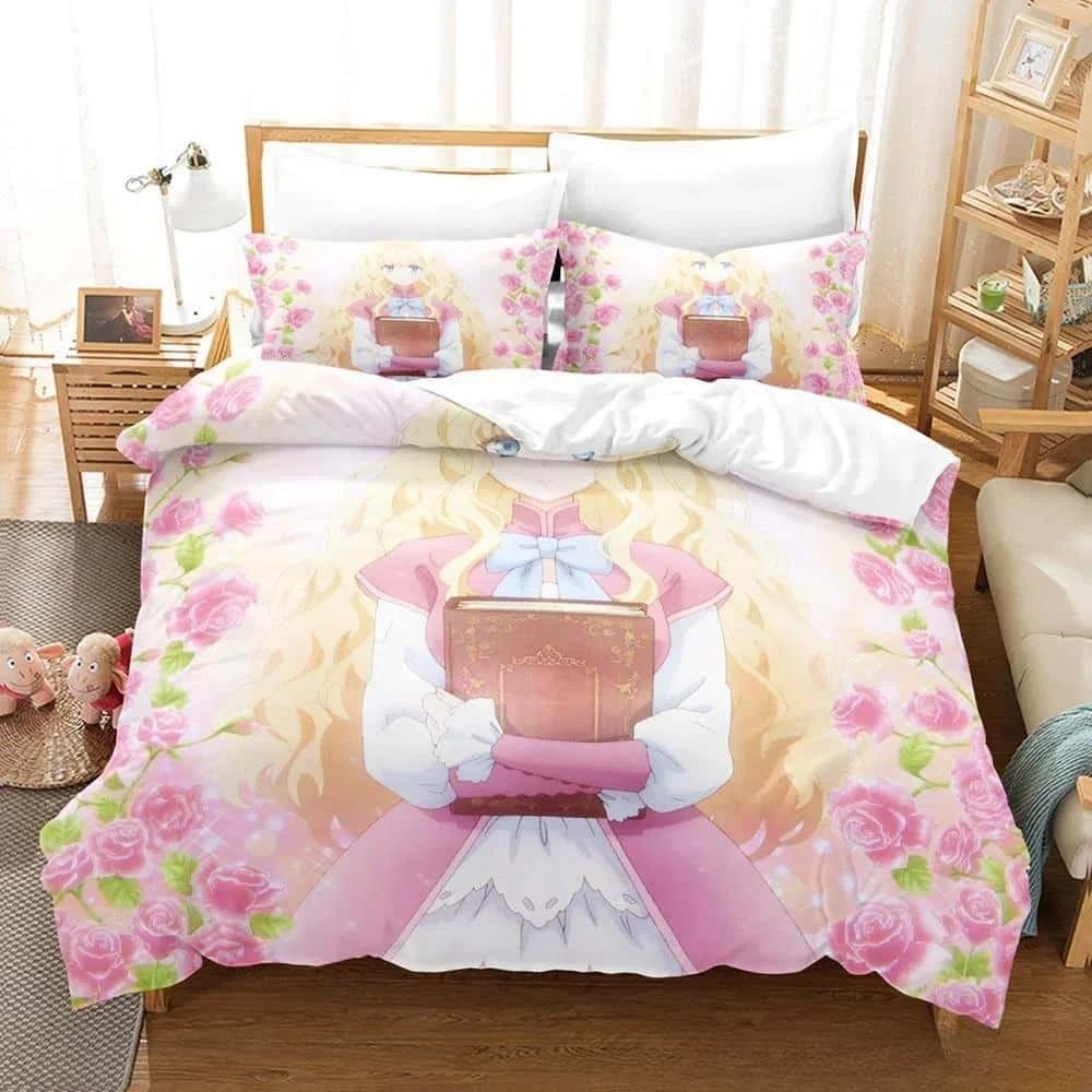 3D Anime Bibliophile Princess All Season Bedding Set Single Twin Full Queen King Size Bed Set Adult Kid Bedroom Duvet Cover Sets