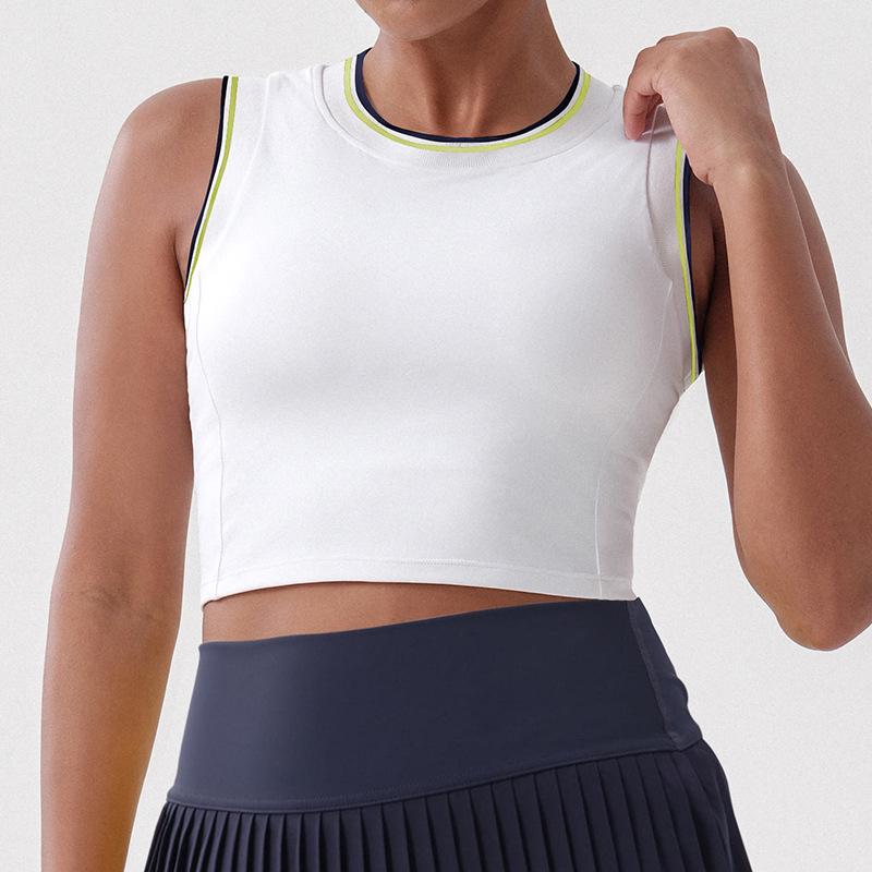 

Женская летняя майка для йоги со спиной-борцовкой – дышащий, стильный спортивный жилет для бега и тенниса Small белый