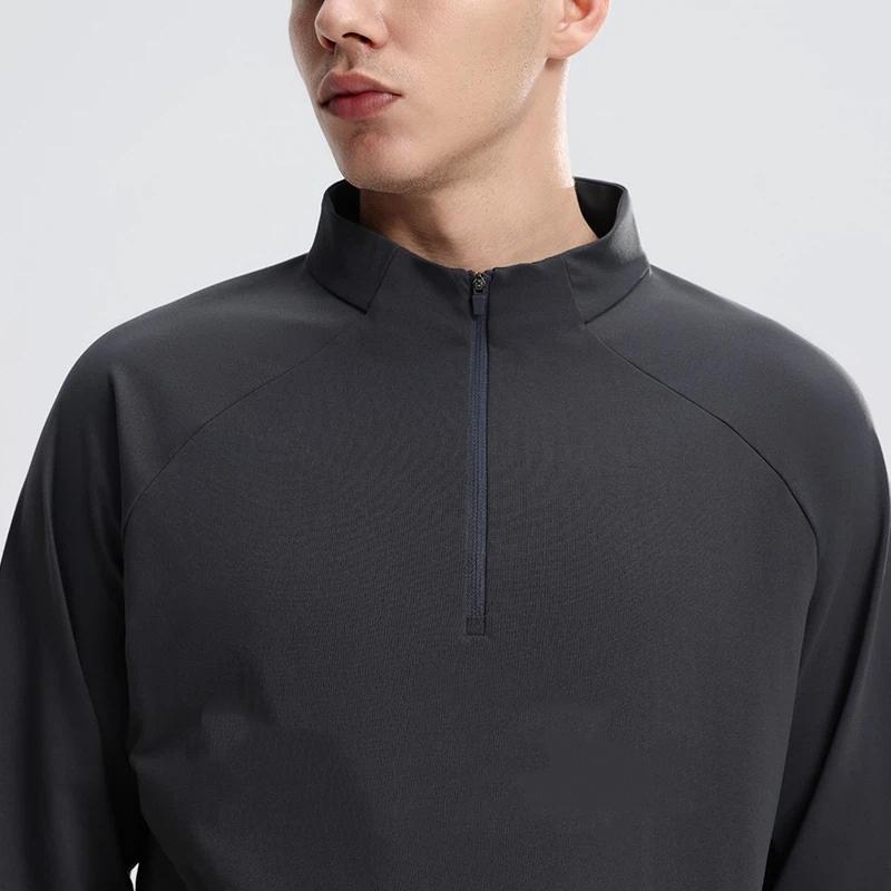 Herren Halbketten Schnelltrocknend Stehkragen Sporttop
