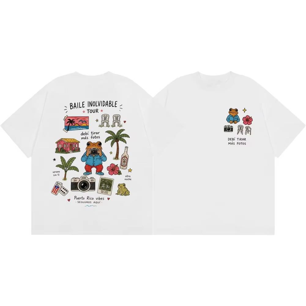 Bad Bunny DTMF Album Graphic Cotton T Shirt 2026 Summer Unisex Streetwear Y2K Loose Fit T-shirt 4XL