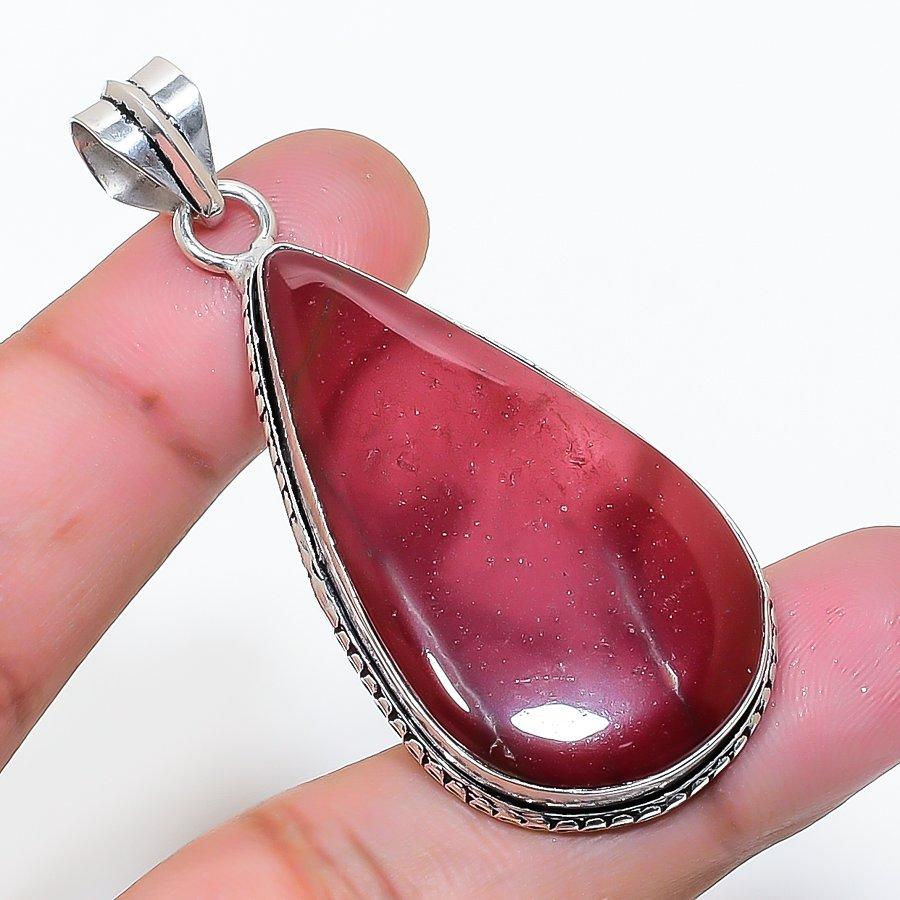 Natural Mookaite Gemstone Handmade 925 Sterling Silver Pendant 2.25 AP-14903