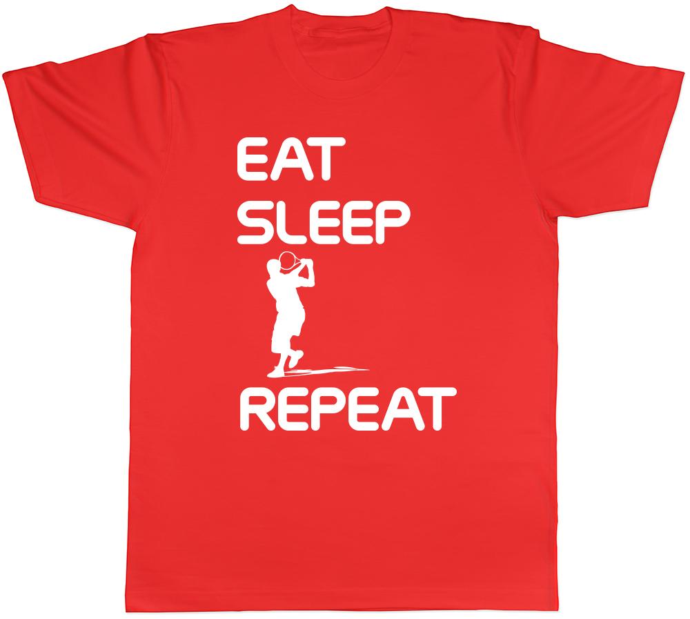 Eat Sleep Tennis Repeat Unisexs Unisexs Ladies TShirt Tee S