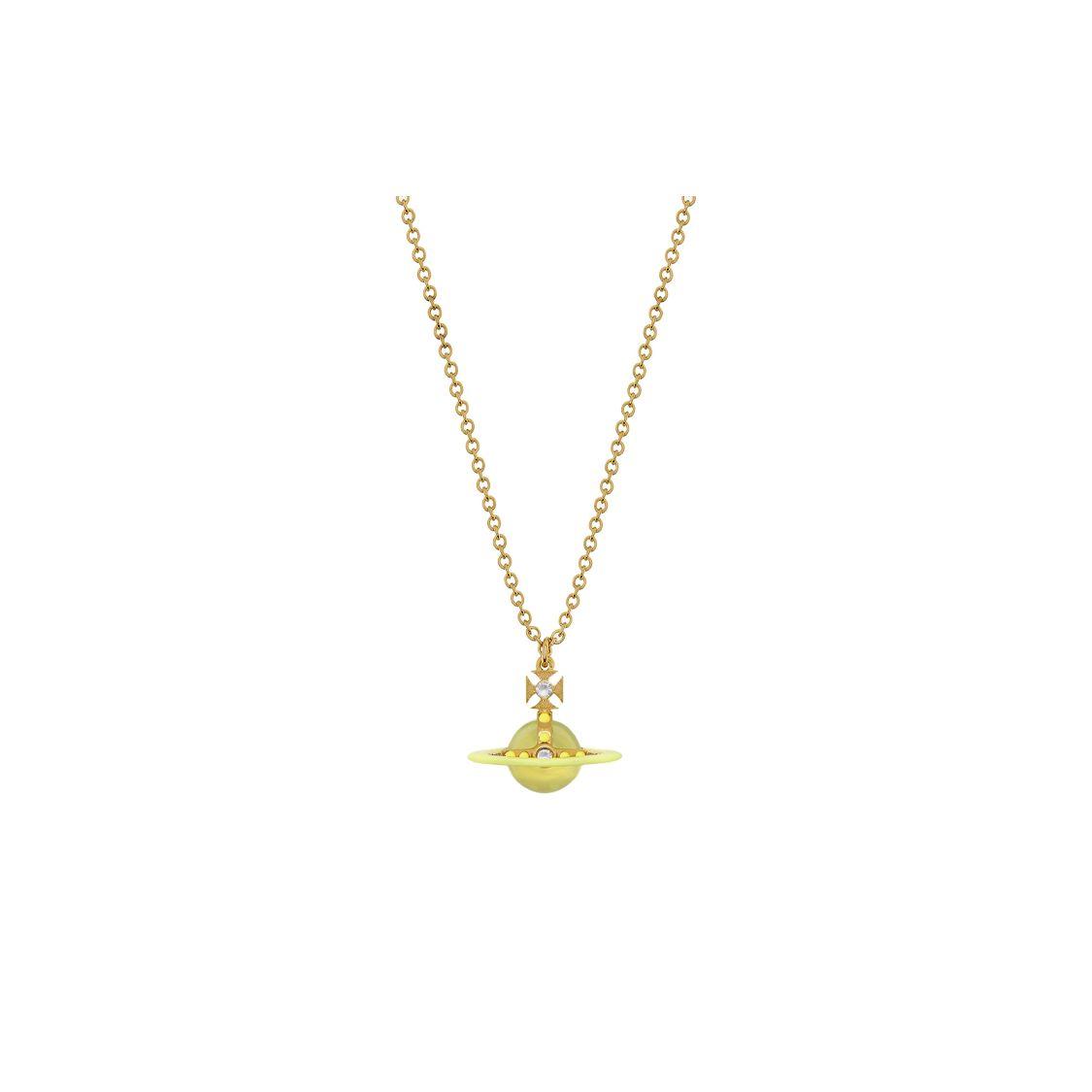 

Vivienne Westwood Original Petite Orb 3D Saturn Pendant Small Lemon Ball Gold Chain Brass Necklace Women necklace 6302039J-02R725-IM F,Gold