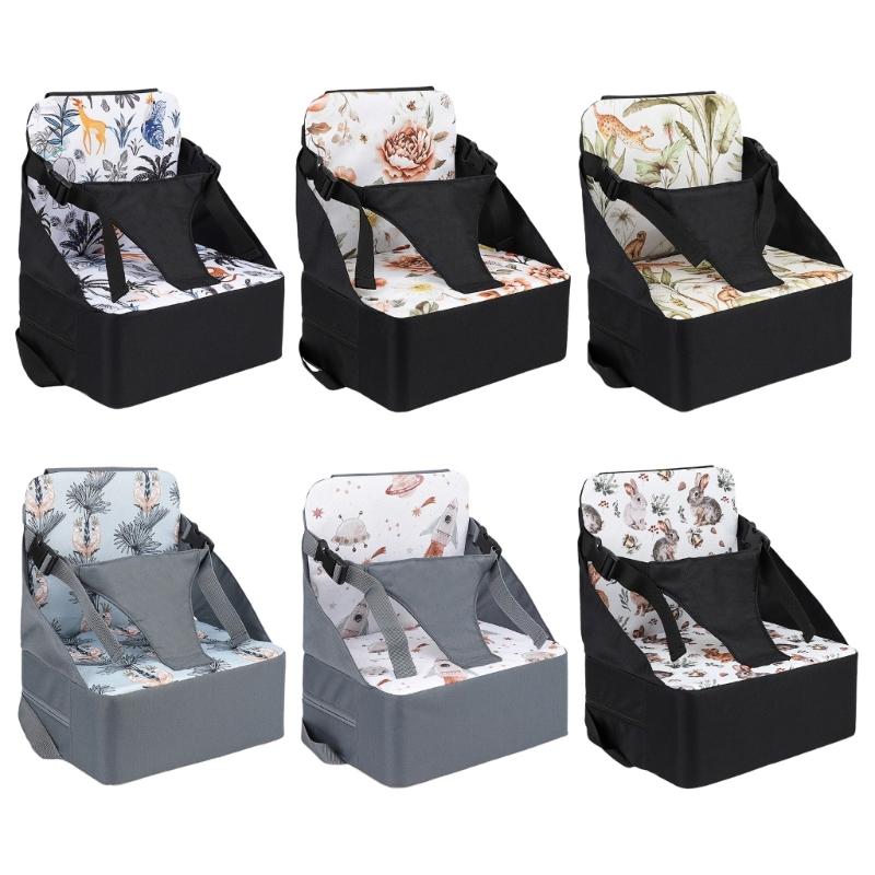 Cestovní podložka na dětskou sedačku, skládací polštářek na jídelní židličku s více ochrannými pásy pro jídelní židle