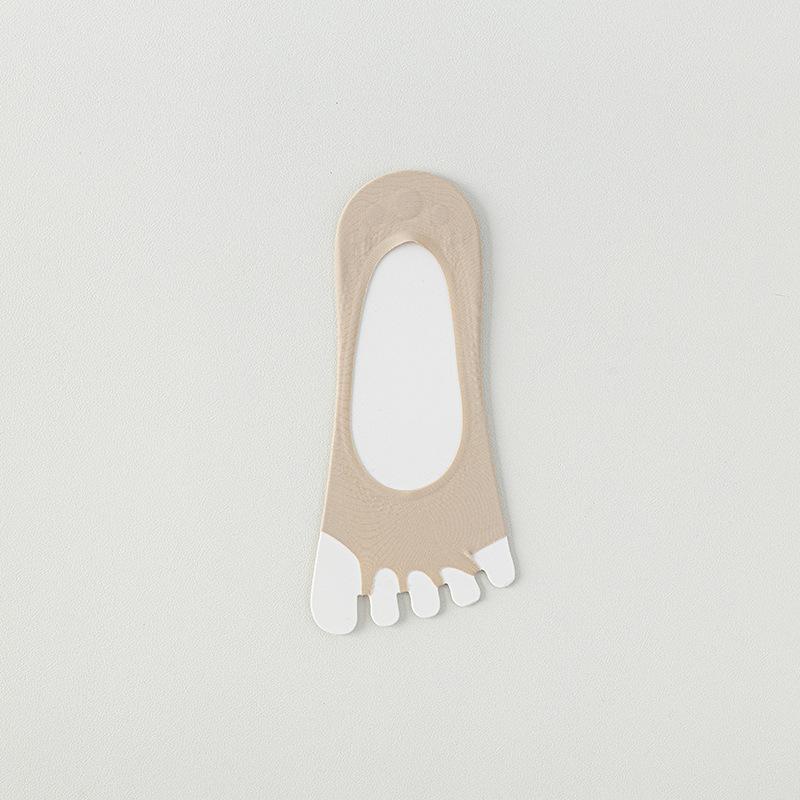 

Женские летние тонкие невидимые носки-лодочки с неглубоким вырезом и пятью пальцами, нескользящие 1 pair