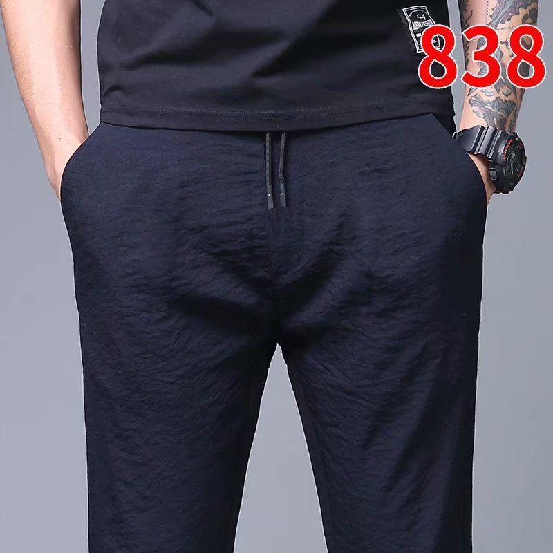 

Ice Silk Autumn Long Pants Men s Ant Casual Pants Spring and Summer Thin Loose Straight Sweatpants Men M